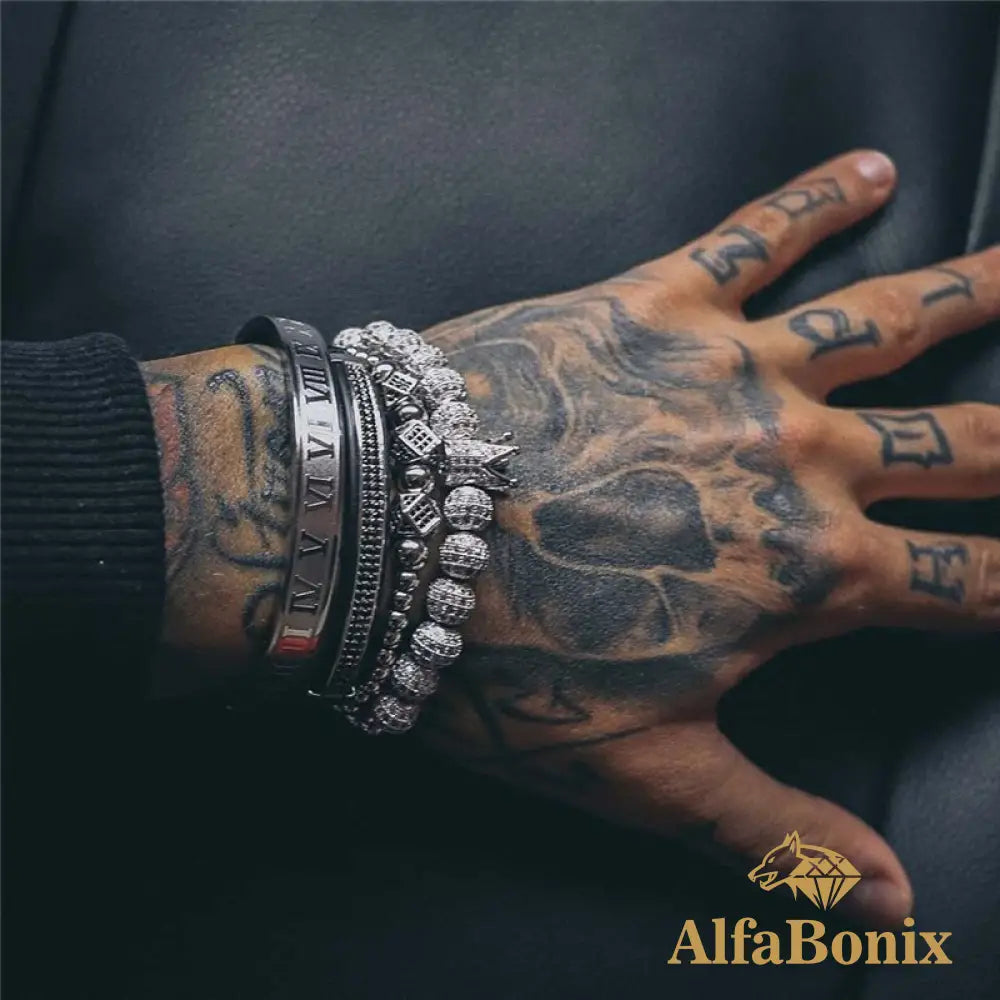 Pulseira Kit Rei César - 4 Peças King