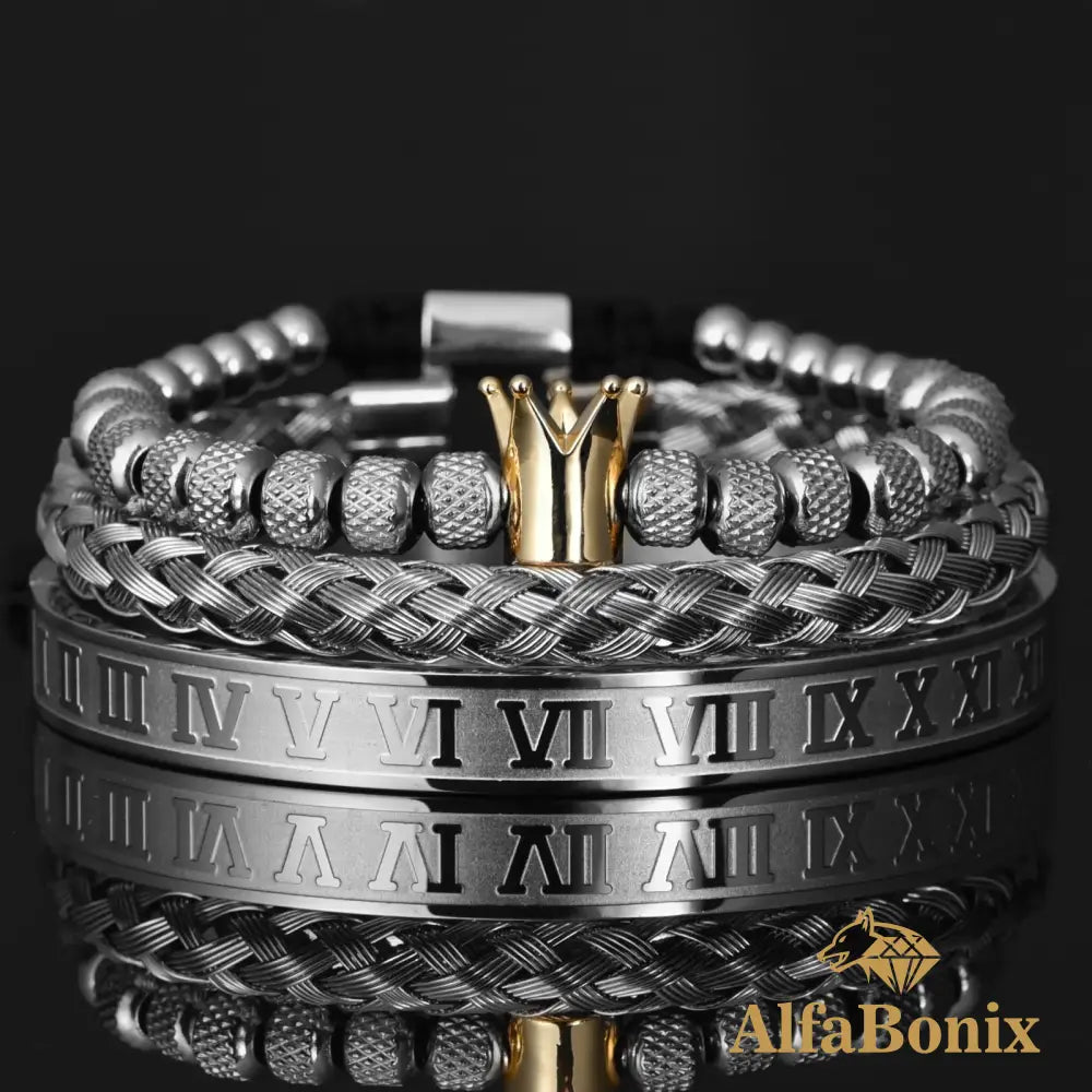 Pulseira Royal Prata Com Dourado