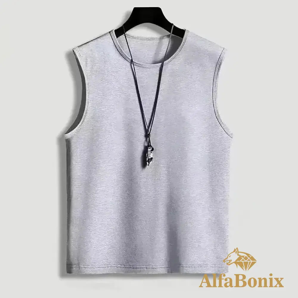 Trendy Summer Casual Shoulder Vest For Men Loose Fit Sports T-Shirt Studentins Sweat Fashionable