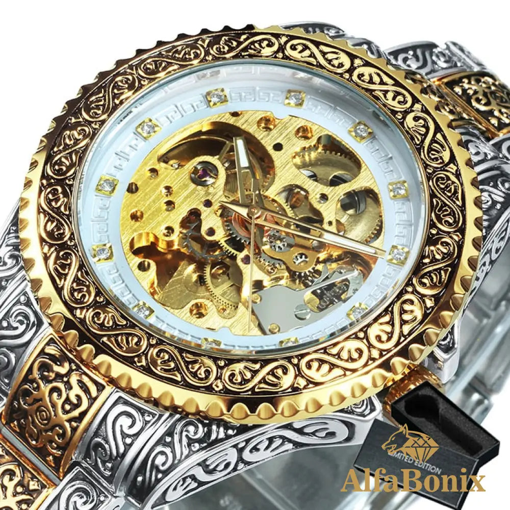 Relógio Bonix Goldentrib Branco Golden
