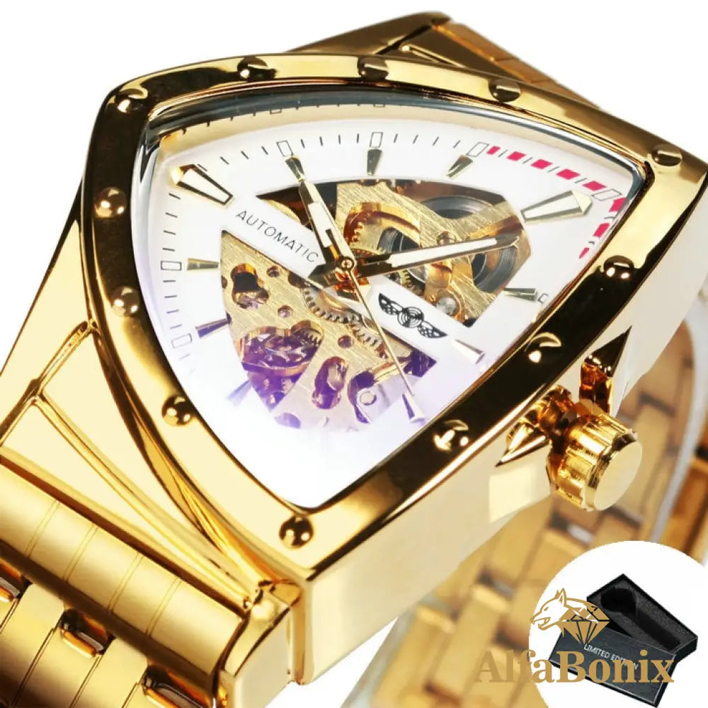 Relógio Bonix Jonava Dourado E Branco
