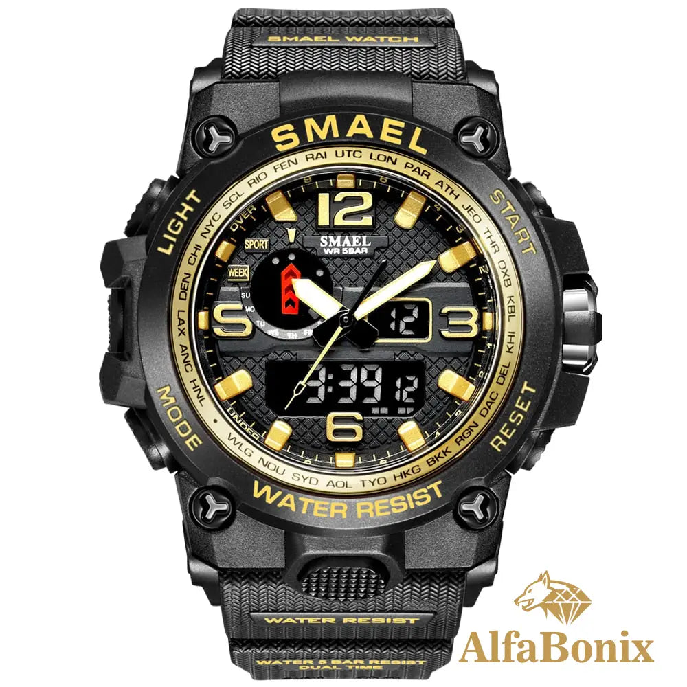 Relógio Militar Bonix Israel Dourado