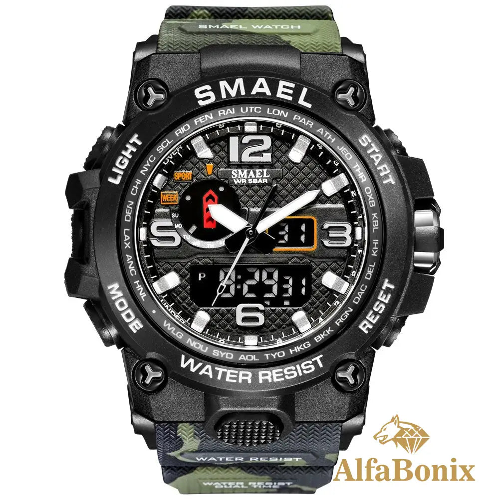 Relógio Militar Bonix Israel Verde Camuflado