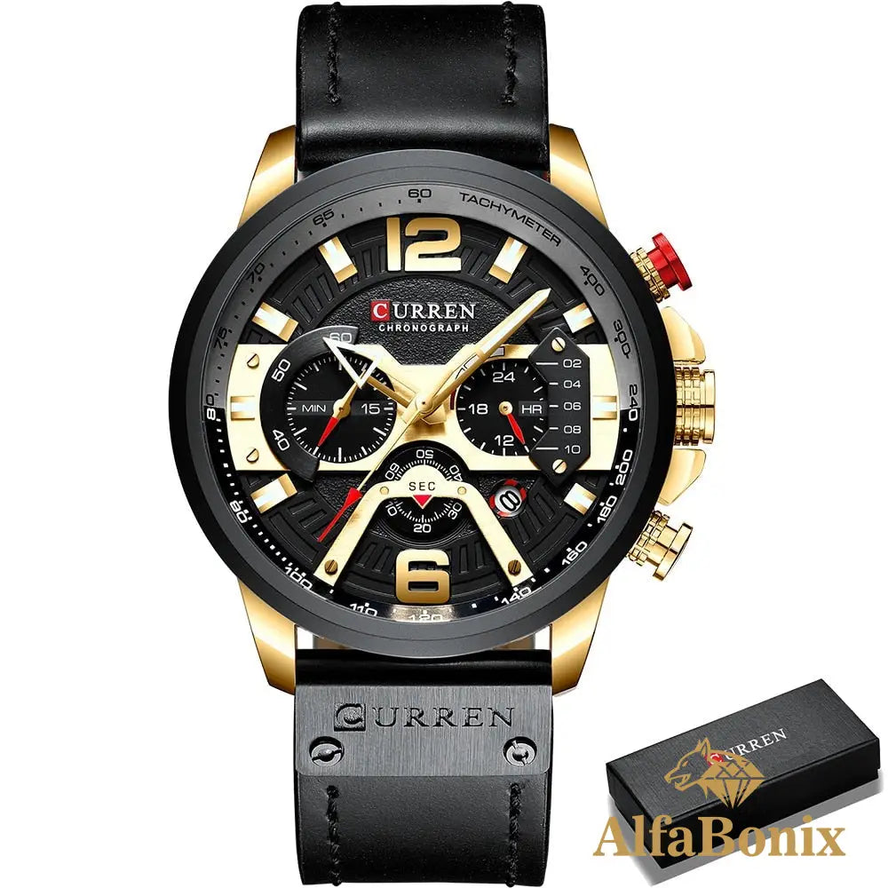 Relógio Sport Rister Dourado E Preto