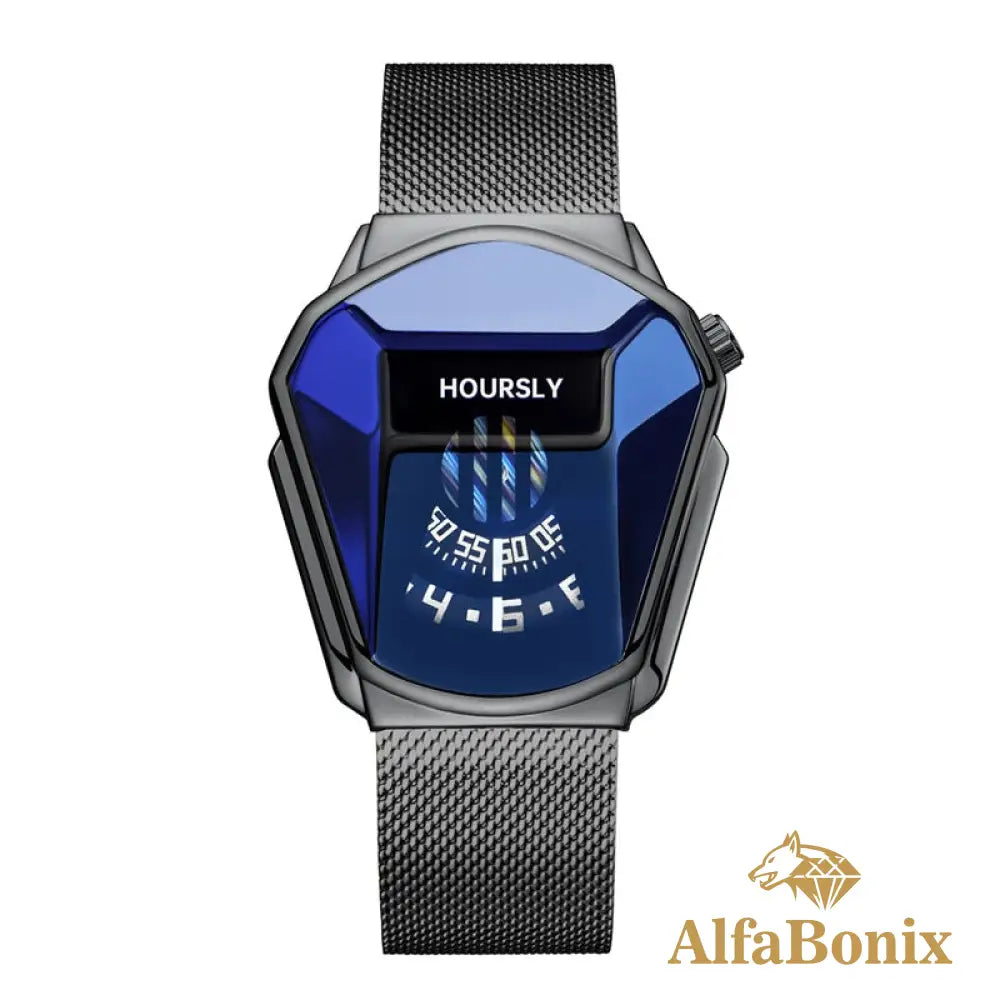 Relógio Torside Fashion Preto Azul Malha