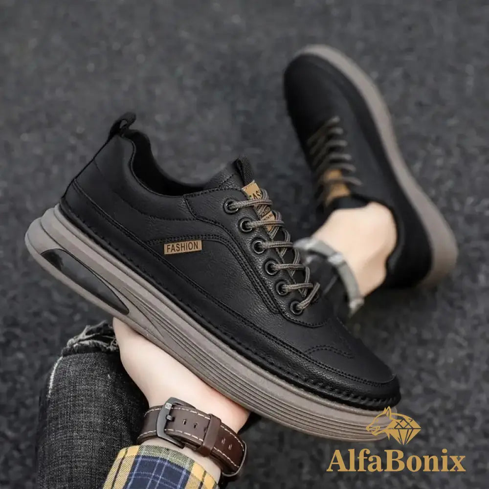 2023 Mens Shoes Work Labor Insurance Casual Leather All-Match Waterproof Non-Slip Sneakers