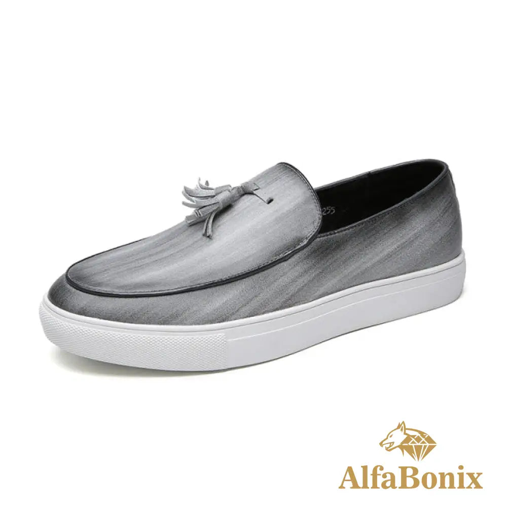 Mocassim Valentim Masculino Mv177 Cinza / 36