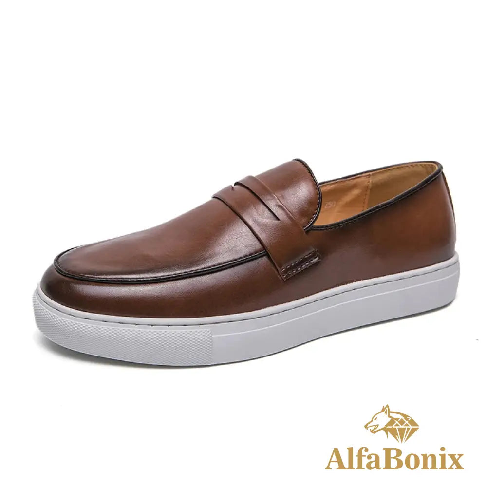 Mocassim Masculino Grego Marrom / 36 mocassim