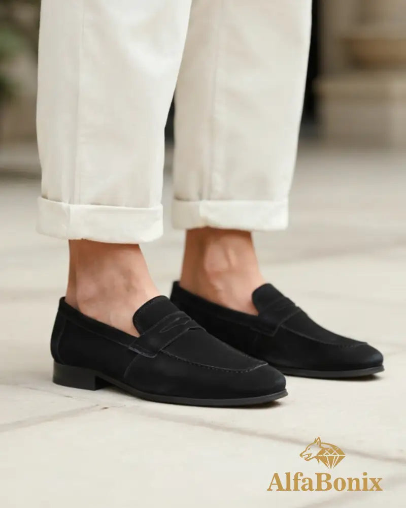 Old Money Suede Penny Loafers