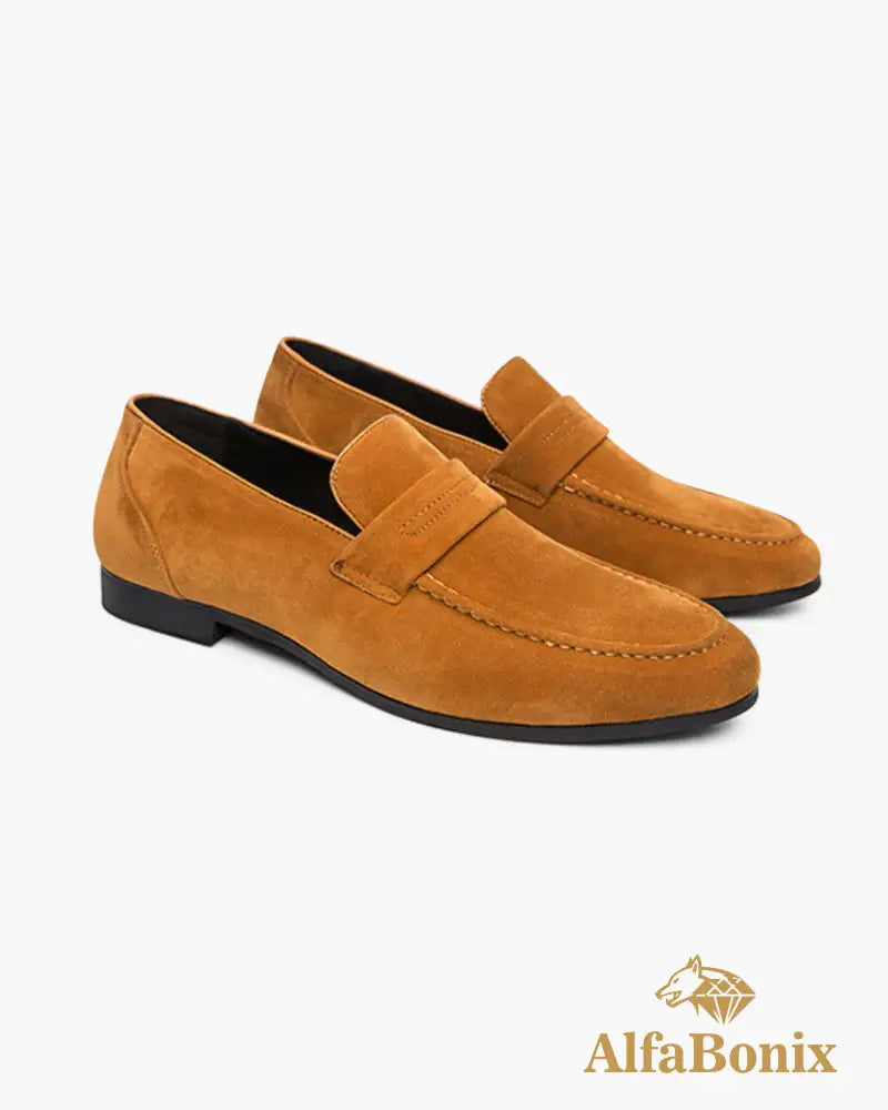 Old Money Suede Penny Loafers Caramel / EU 39 / US 6 / UK 5