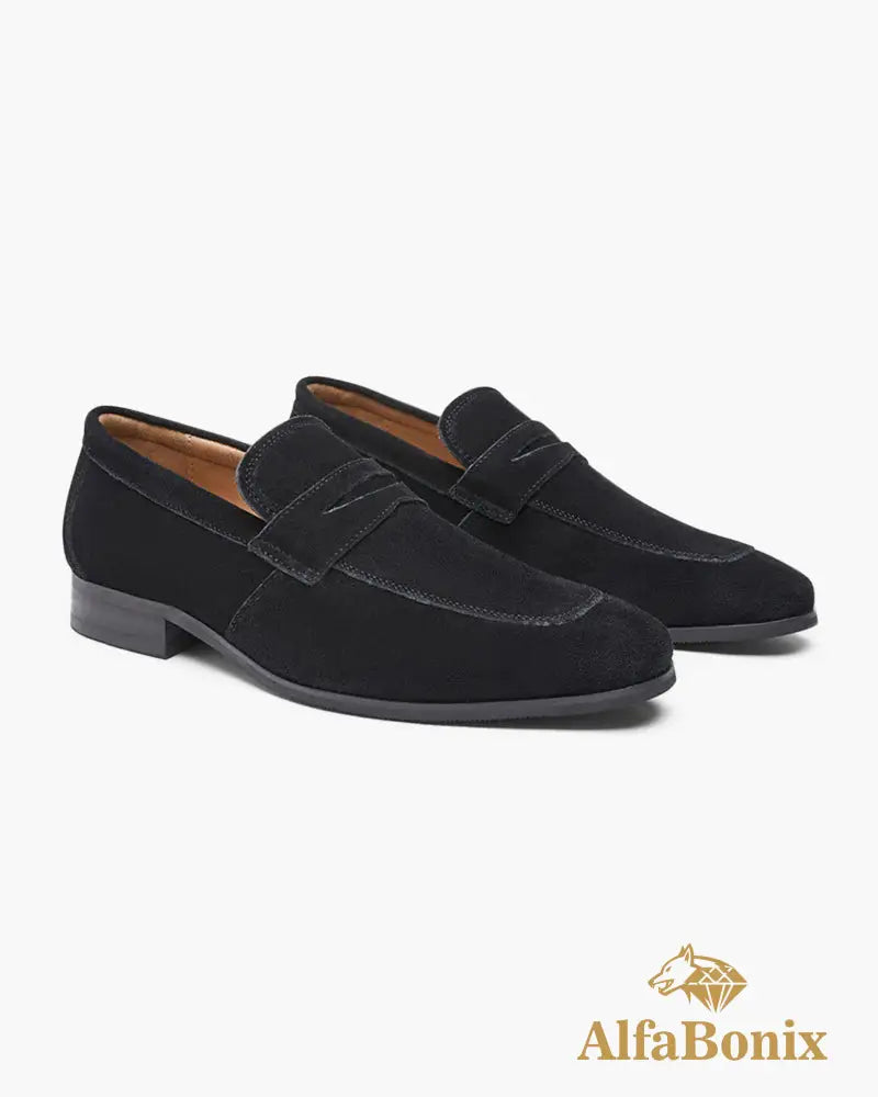 Old Money Suede Penny Loafers Black / EU 39 / US 6 / UK 5