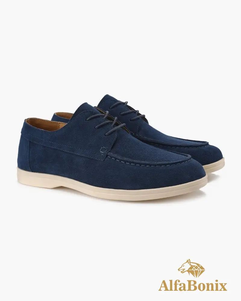 Premium Suede Lace Shoes Blue / EU 39 / US 6 / UK 5
