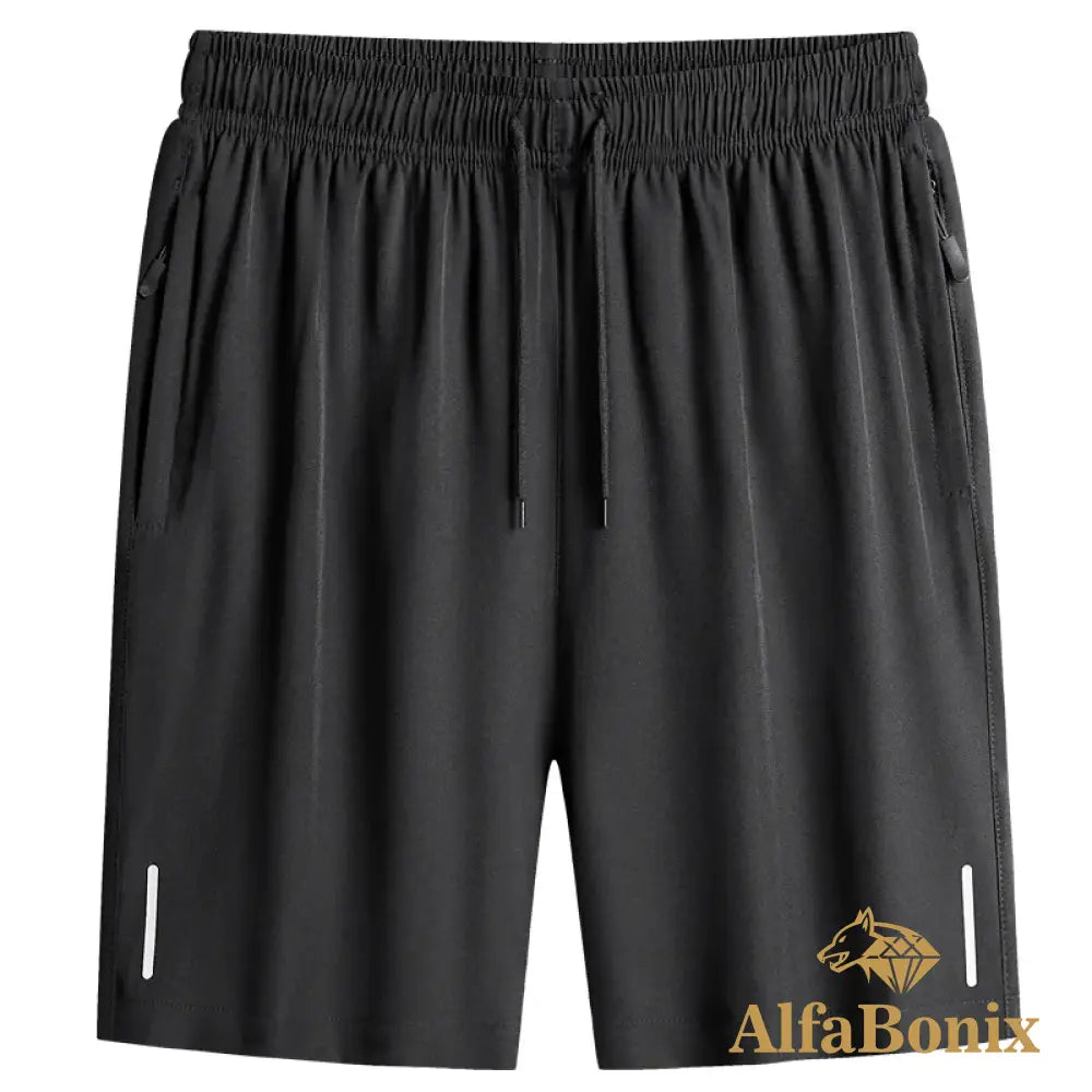 Summer High Quality Ice Thin Style Shorts Men Casual Elastic Waist Quick Dry Sports Fitness Jogging