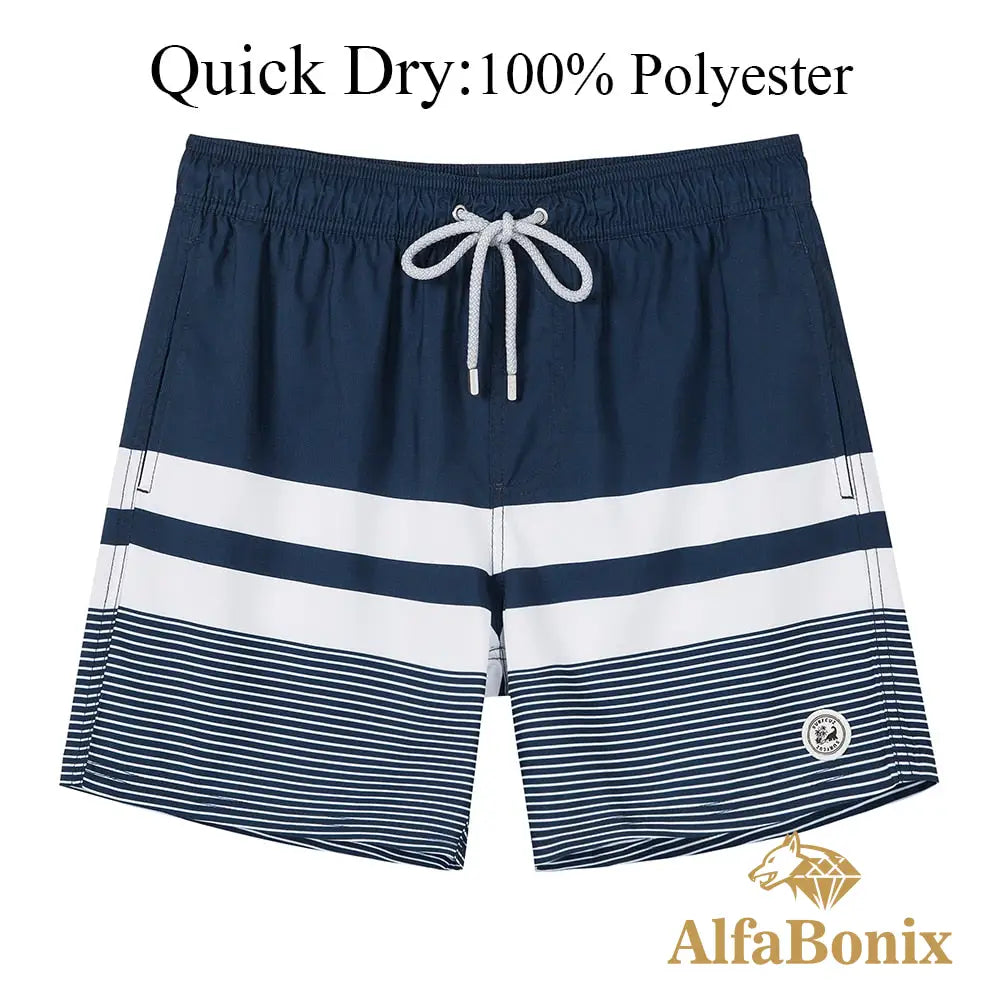 Short Alfabonix Leory Azul Escuro E Branco / Pp