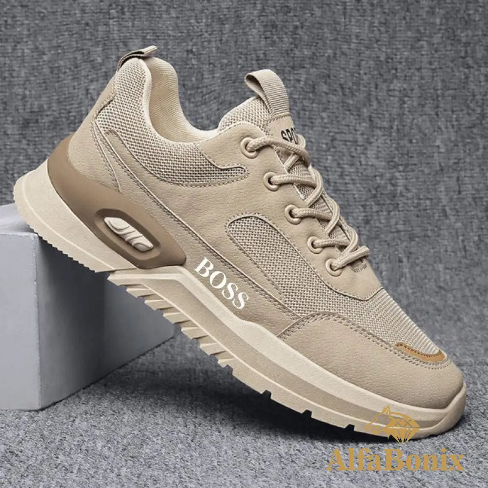 Tênis Boss Sport Casual - Edição Max Confort Bege / 38