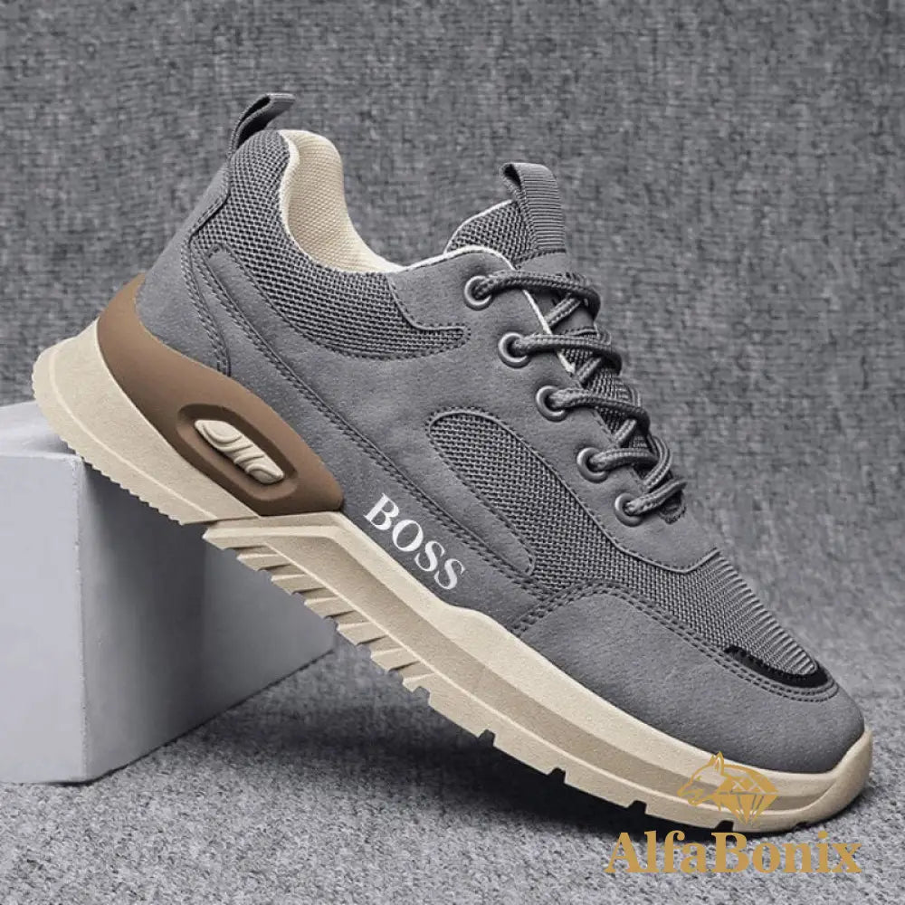 Tênis Boss Sport Casual - Edição Max Confort Cinza / 38