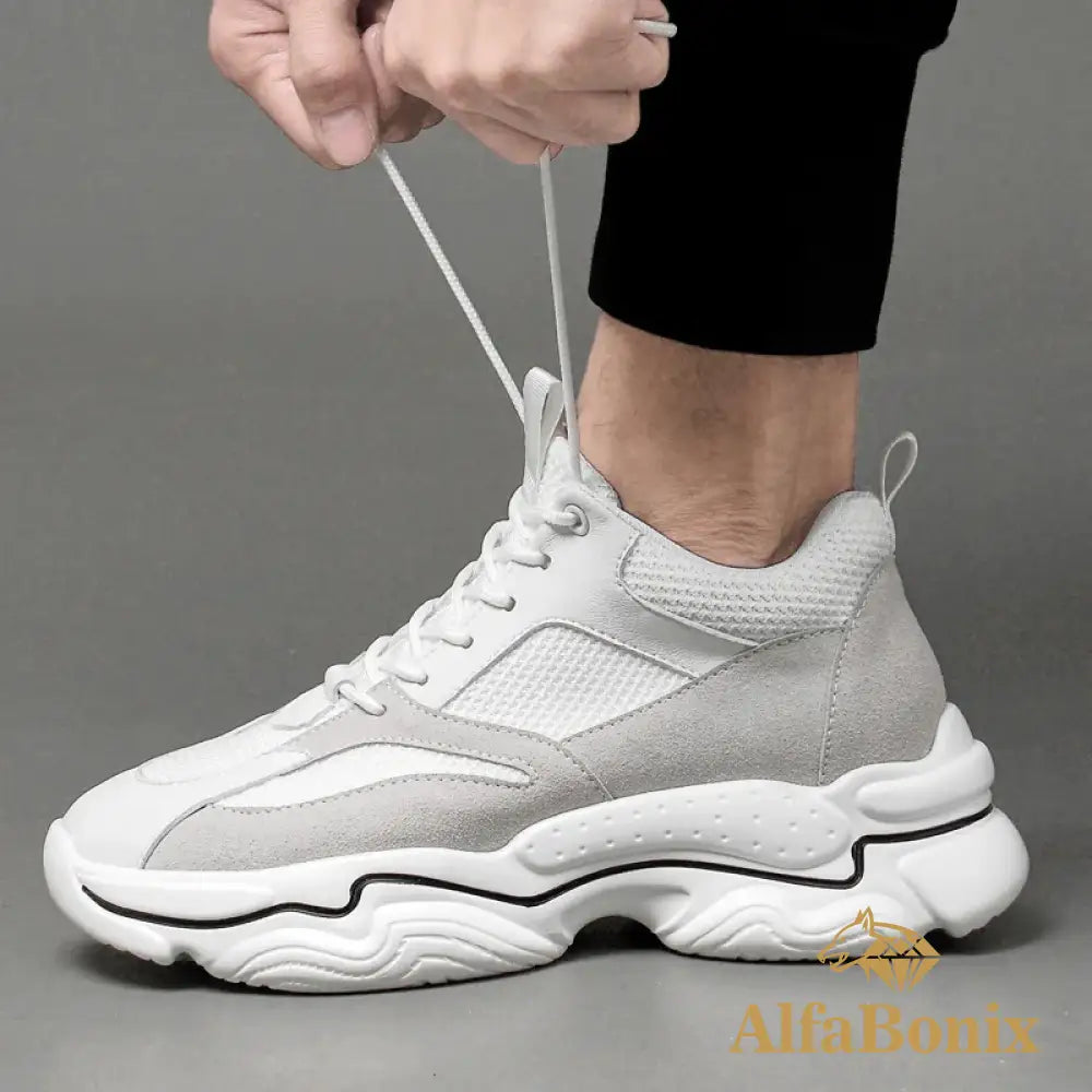 Men Casual Sneakers Elevator Shoes Fashion Breathable 10Cm 8Cm Height Increased For Man Hidden Heels