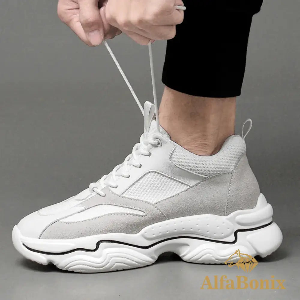 Men Casual Sneakers Elevator Shoes Fashion Breathable 10Cm 8Cm Height Increased For Man Hidden Heels
