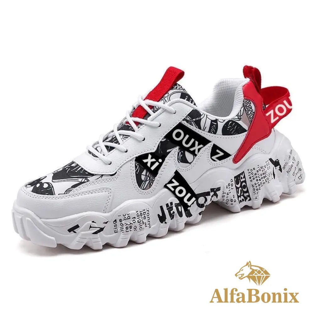 Tênis Samicce Zouex® Branco Com Vermelho / 35